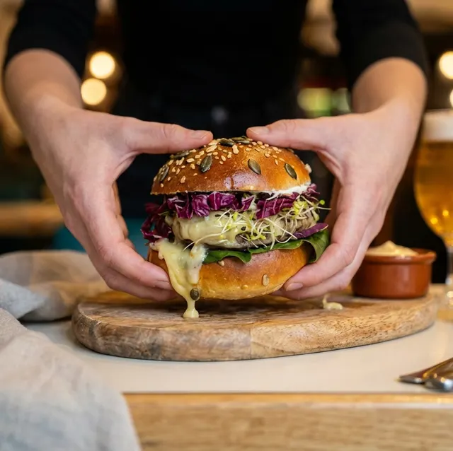 Foto de comida con IA — estilo action shot, ejemplo 1 | FoodyFocus