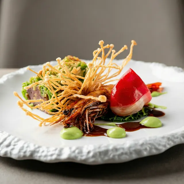 Foto de plat estil studio precision generada per IA per a Google Business Profile per FoodyFocus
