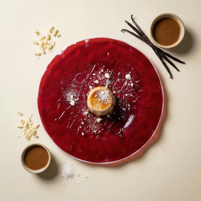 FoodyFocus tarafından bir Madrid restoranının dijital menüsü için yapay zeka ile üretilmiş studio precision tabak fotoğrafı