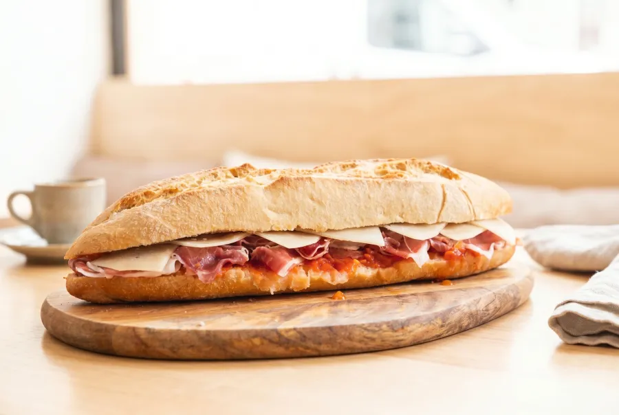 Bocadillo español con calidad profesional generado con IA por FoodyFocus