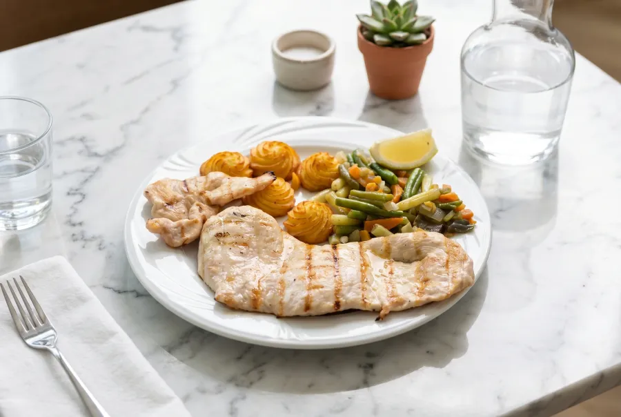 Plato de menú del día con calidad profesional generado con IA por FoodyFocus
